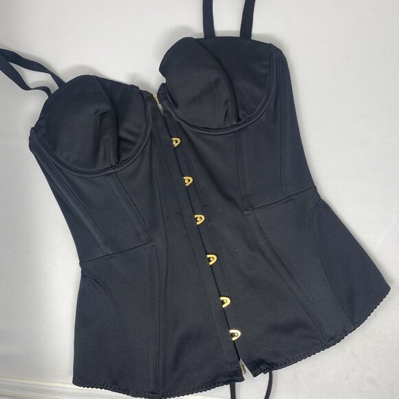 Agent Provocateur Mercy Black Satin Corset AP4 Large - Picture 8 of 13